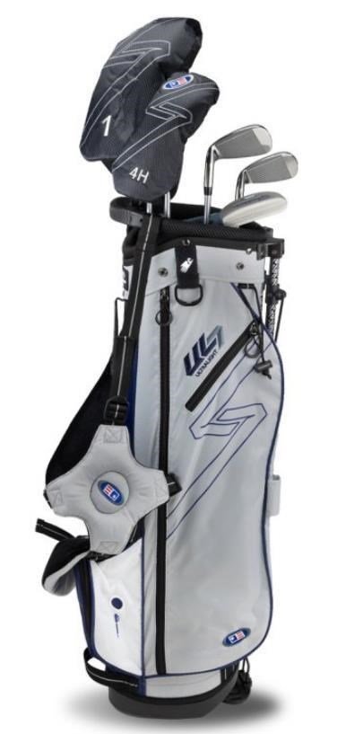 U.S. Kids Golf UL7-60 (152cm) W10 5-Club junior set de golf + stand bag, plata/azul marino/blanco