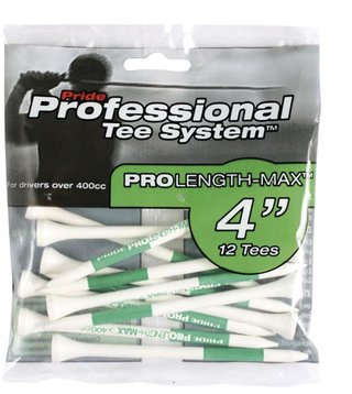 Pride Professional Tee System Prolength Max tees de madera verdes 101mm (4"), 12 unidades