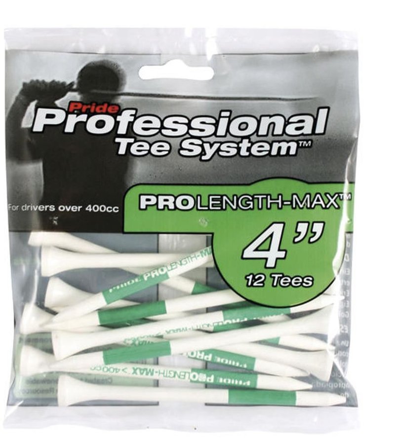 Pride Professional Tee System Prolength Max tees de madera verdes 101mm (4"), 12 unidades