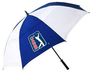 PGA Tour Windproof Double Canopy paraguas de golf 62", blanco/azul