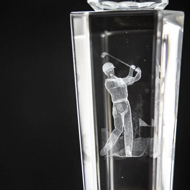 Longridge Crystal Golf Trophy With Golf Ball - 235mm