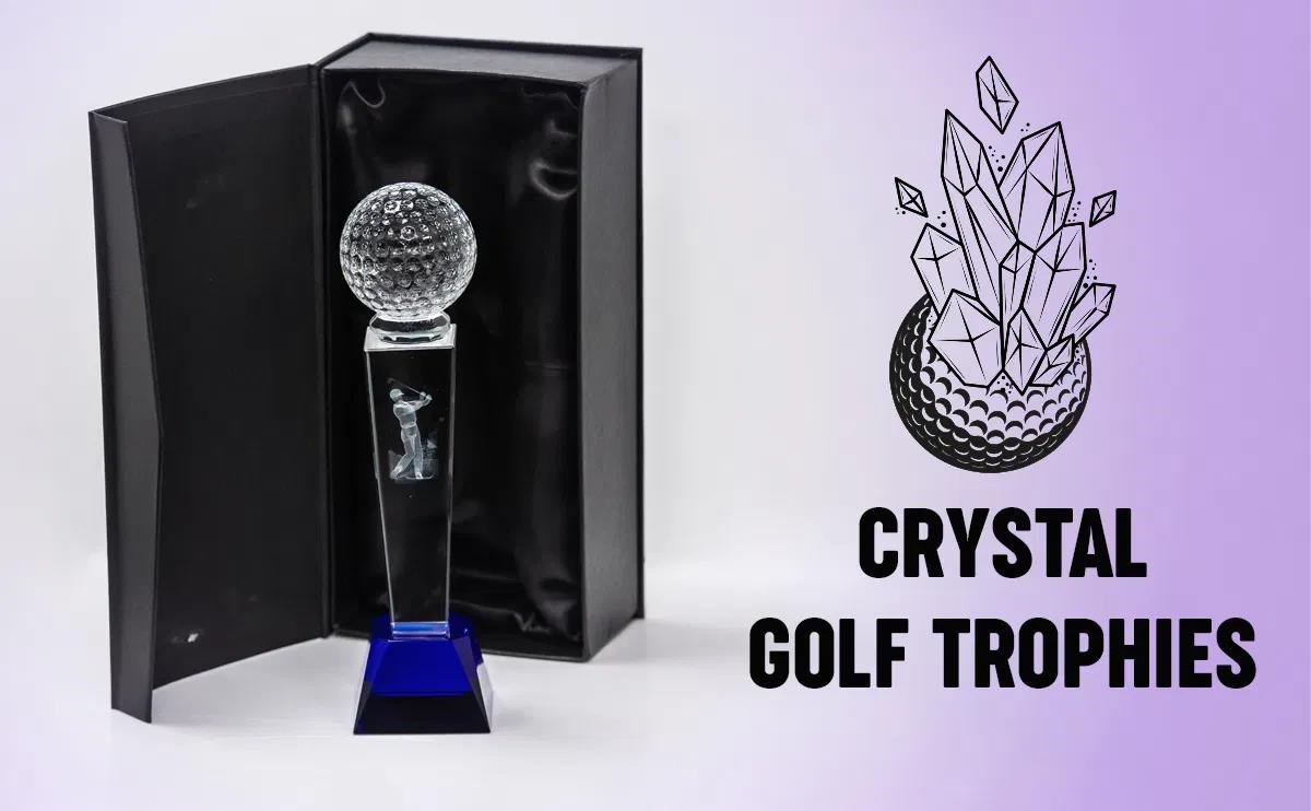 Longridge Crystal Golf Trophy With Golf Ball - 235mm