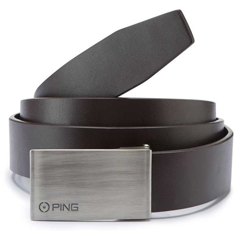 PING Hughes Leather cinturón de golf para hombre, marrón