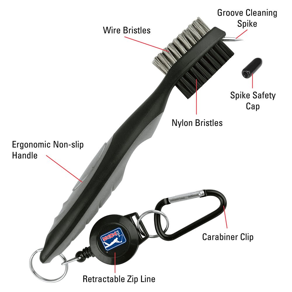 PGA Tour Club Brush and Groove Cleaner, negro