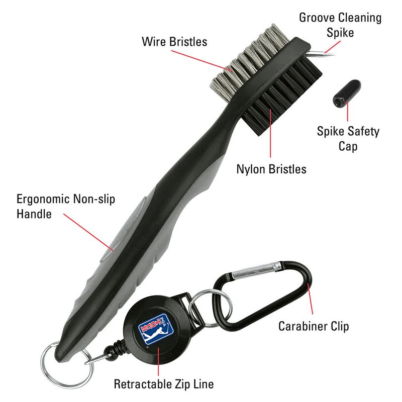 PGA Tour Club Brush and Groove Cleaner, negro