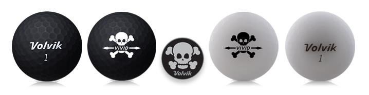 Volvik VIVID SKULL Edition pelotas de golf, mix de colores