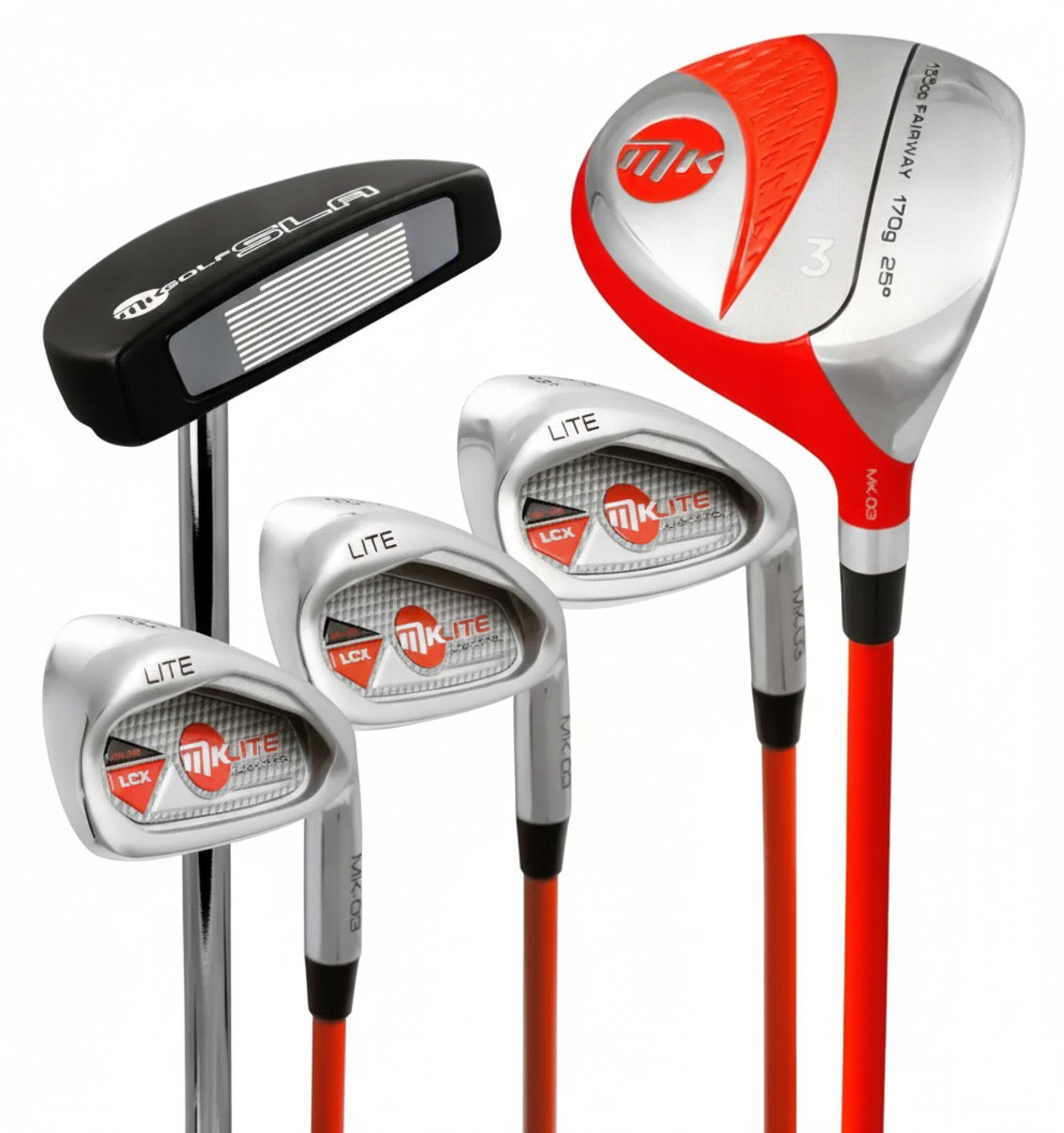 MKids Lite Junior set de golf, grafit, +stand bag, rojo