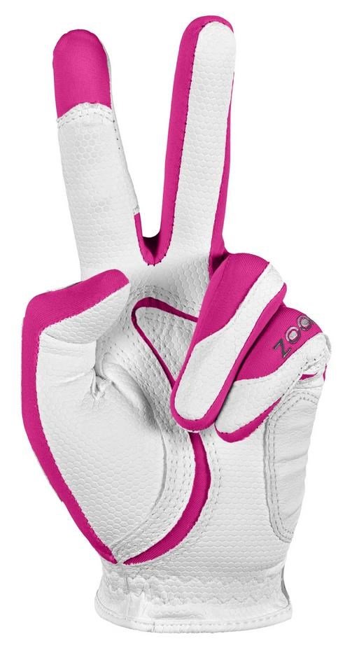 Zoom Zoom Weather guante de golf júnior, blanco/fucsia