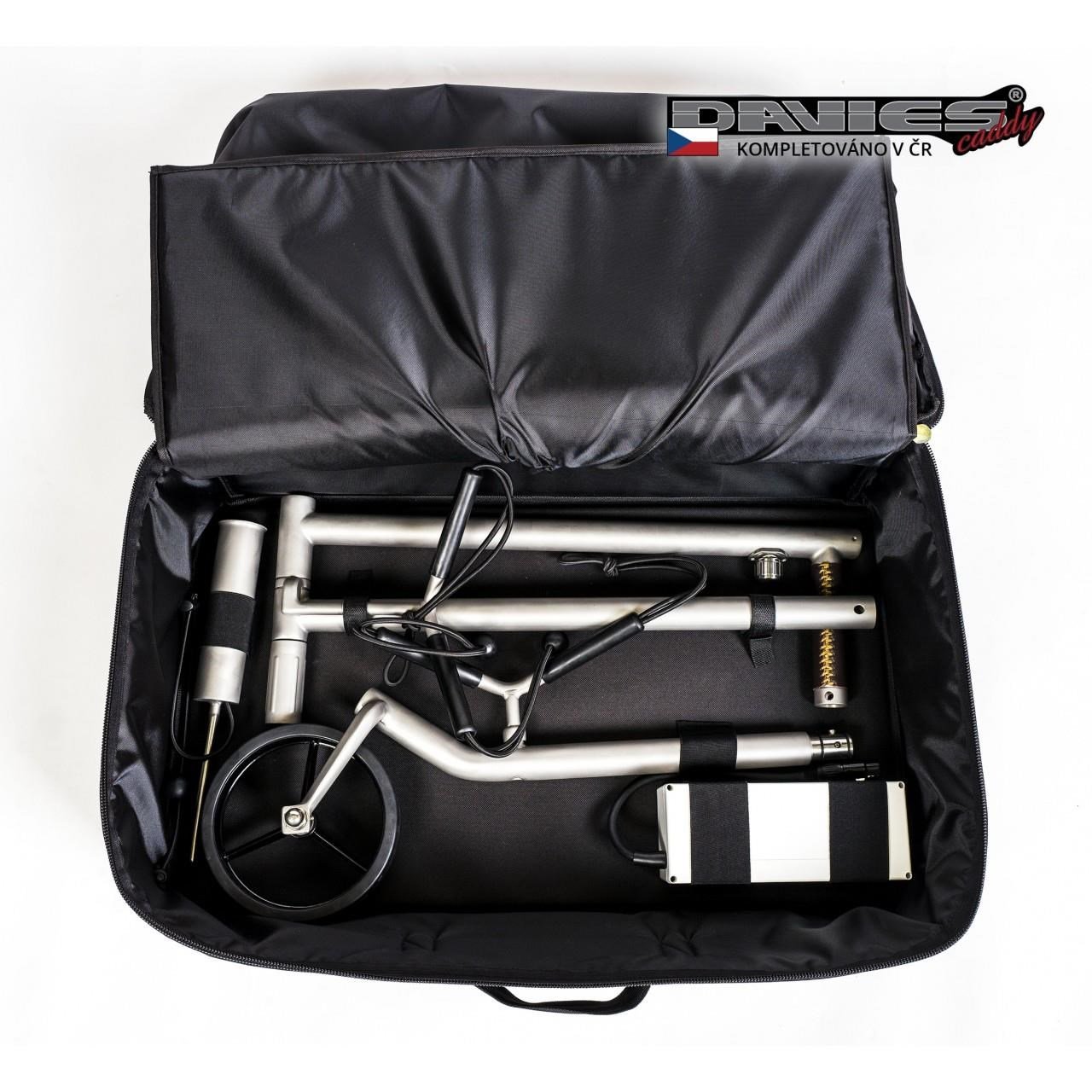 Davies Caddy Premium bolsa de viaje (con bolsillo para batería), negra