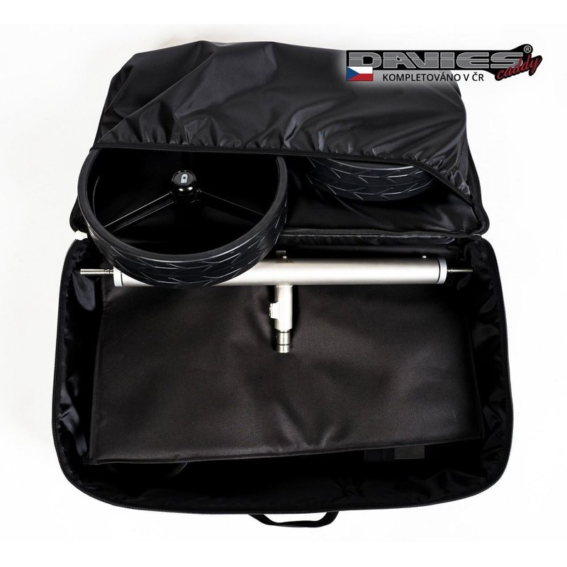 Davies Caddy Premium bolsa de viaje (con bolsillo para batería), negra