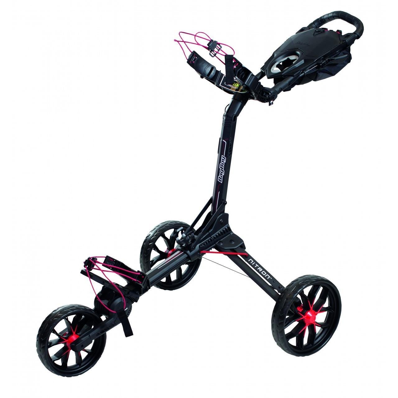 Bag Boy Nitron Auto-Open carrito manual, negro/rojo
