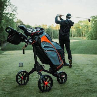 Bag Boy Nitron Auto-Open carrito manual, negro/rojo