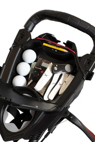 Bag Boy Nitron Auto-Open carrito manual, plateado/negro