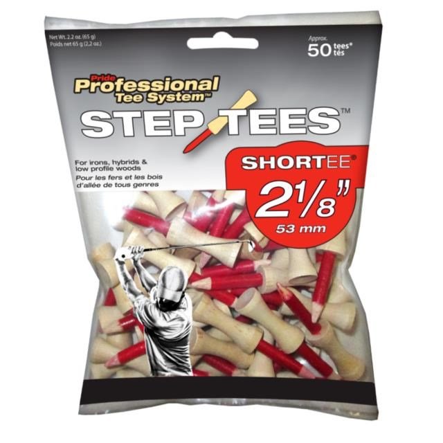 Pride Professional Tee System Step Tees tees de madera rojos 53mm (2 1/8"), 50 tees