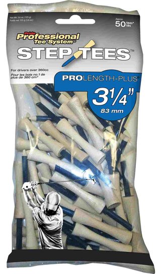 Pride Professional Tee System Pride Prolength Tees tees de madera azules 3 1/4" (83mm), paquete de 50