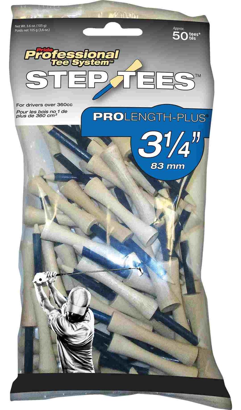 Pride Professional Tee System Pride Prolength Tees tees de madera azules 3 1/4" (83mm), paquete de 50