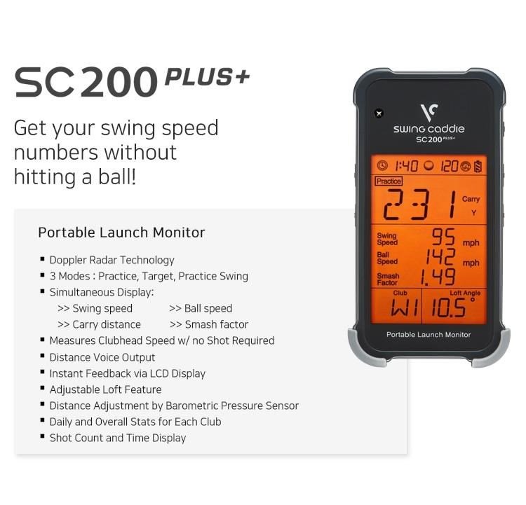 Voice Caddie Swing Caddie Launch Monitor SC200+ negro