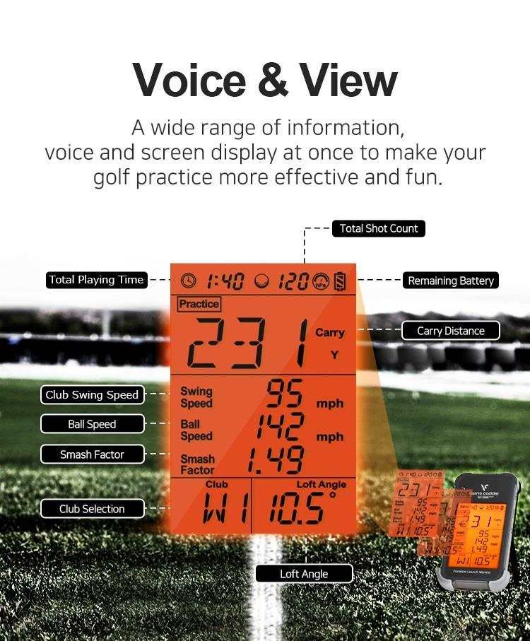 Voice Caddie Swing Caddie Launch Monitor SC200+ negro