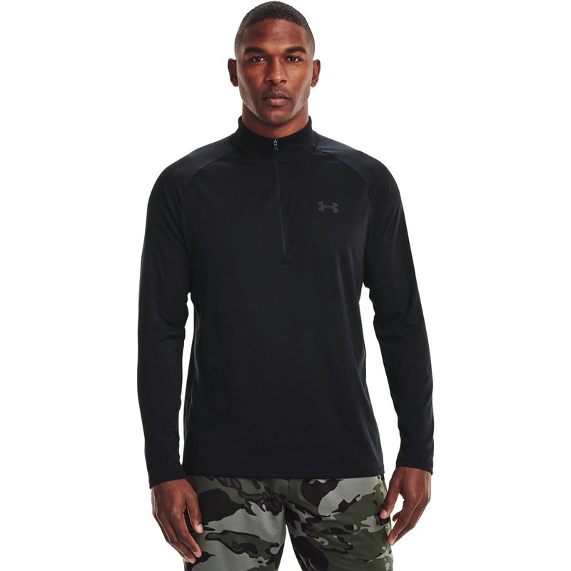 Under Armour Tech 2.0 1/2 Zip camiseta de manga larga para hombre, negra