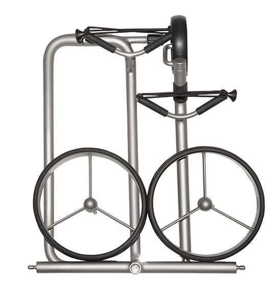 JuStar Silver 3-Wheeled carrito manual, titanium silver finish