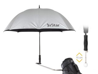 JuStar paraguas de golf telescópico plateado (protección UV 99%)
