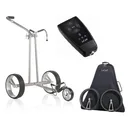 JuCad Phantom Titan eX 2.0 carrito eléctrico + mando a distancia (JFS2) + bolsa de transporte (JRT-2), titanio