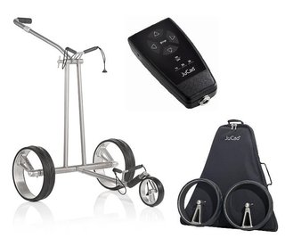 JuCad Phantom Titan eX 2.0 carrito eléctrico + mando a distancia (JFS2) + bolsa de transporte (JRT-2), titanio