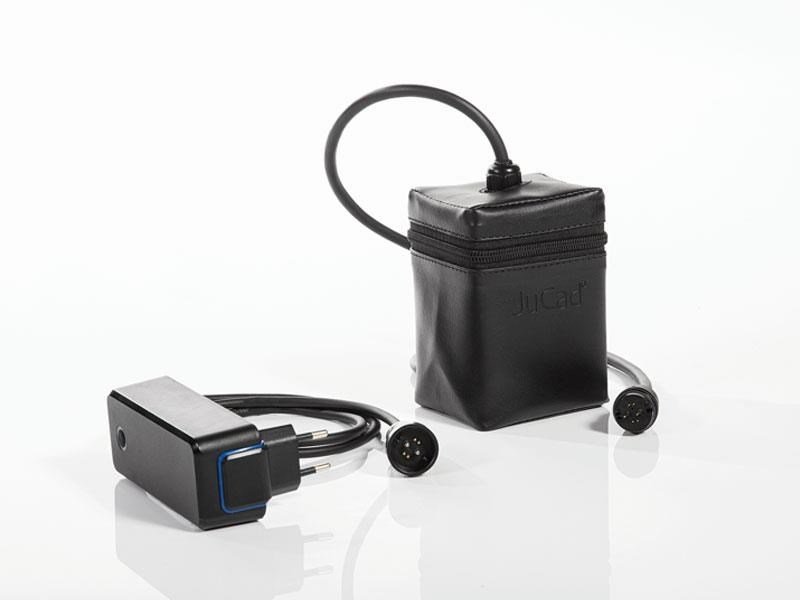 JuCad Junior Drive Stainless Steel carrito eléctrico + bolsa de transporte JTT, plateado