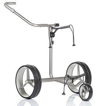 JuCad Junior Drive Stainless Steel carrito eléctrico + bolsa de transporte JTT, plateado