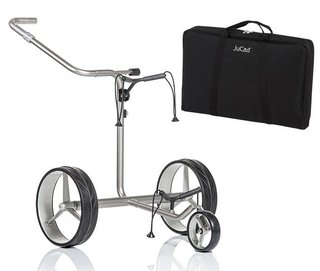 JuCad Junior Drive Stainless Steel carrito eléctrico + bolsa de transporte JTT, plateado