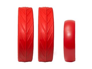 JuCad tires - 2 ruedas traseras, 1 rueda delantera, rojo
