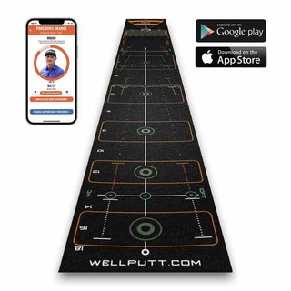 Wellputt Putting Mat - CLASSIC 13FT (4m), speed 10-11,5ft, negro