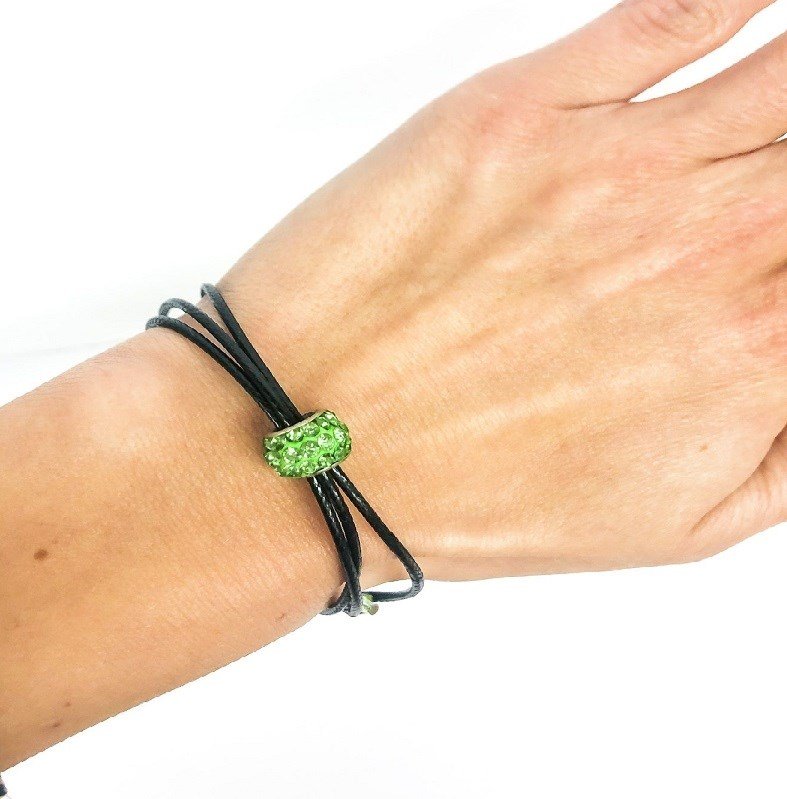 Ostatní Handmade Teraka bracelet, type 005, negro/verde