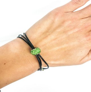 Ostatní Handmade Teraka bracelet, type 005, negro/verde