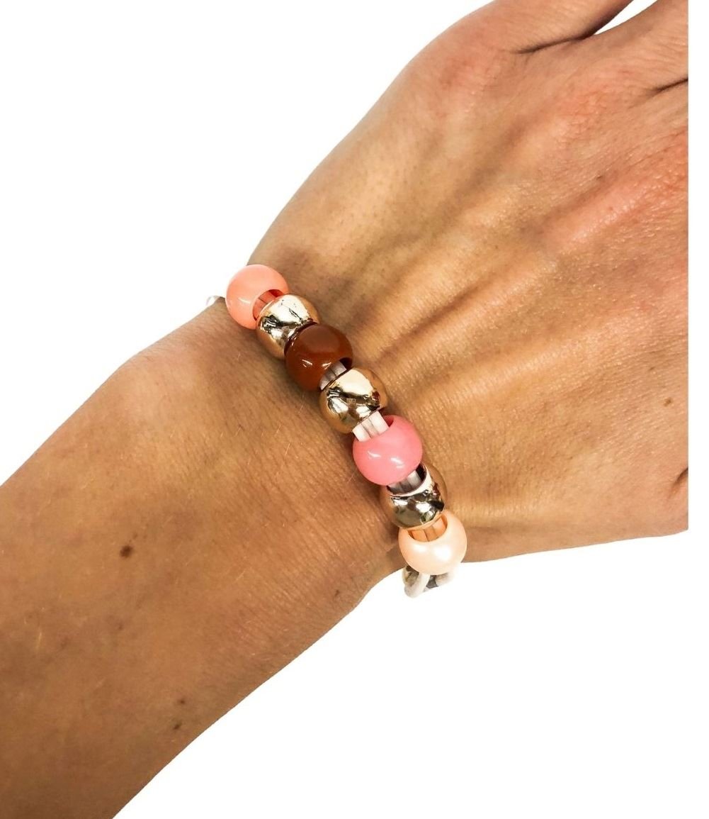 Ostatní Handmade Teraka bracelet type 017, blanco/rosa