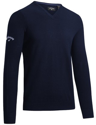 Callaway V-Neck Merino suéter de hombre, azul marino oscuro