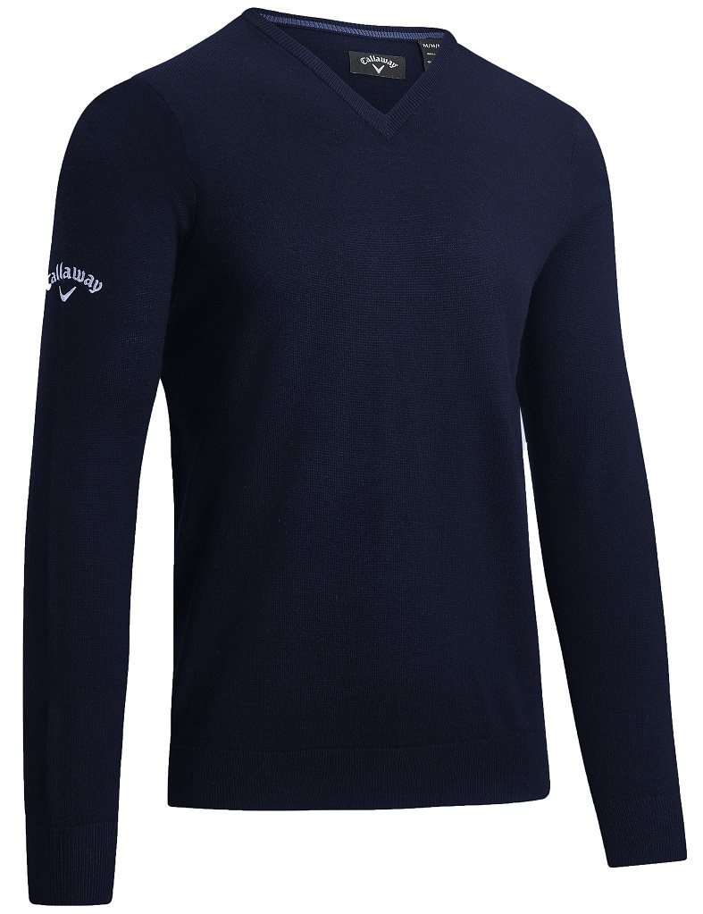 Callaway V-Neck Merino suéter de hombre, azul marino oscuro