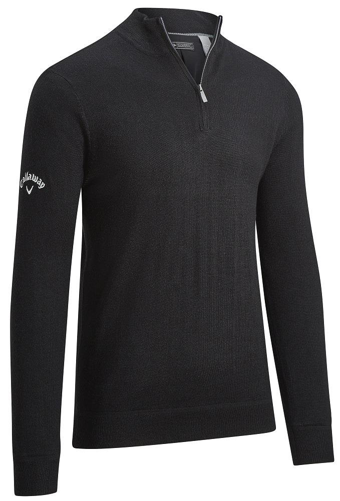 Callaway Windstropper 1/4 Zipped suéter de hombre, negro INK