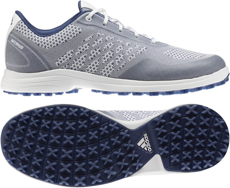 Adidas Alphaflex Sport Spikeless zapatillas de golf para mujer, blanco/índigo