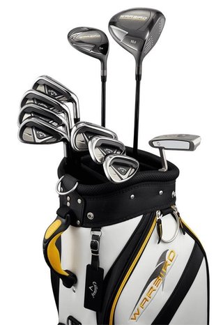 Callaway Warbird 21 set de golf para hombre, acero, + bolsa cart, blanca
