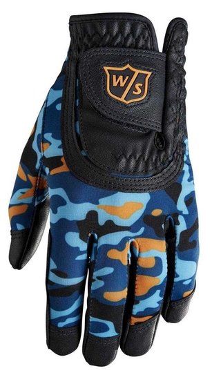 Wilson Staff Fit All guante de golf junior, azul/naranja camo
