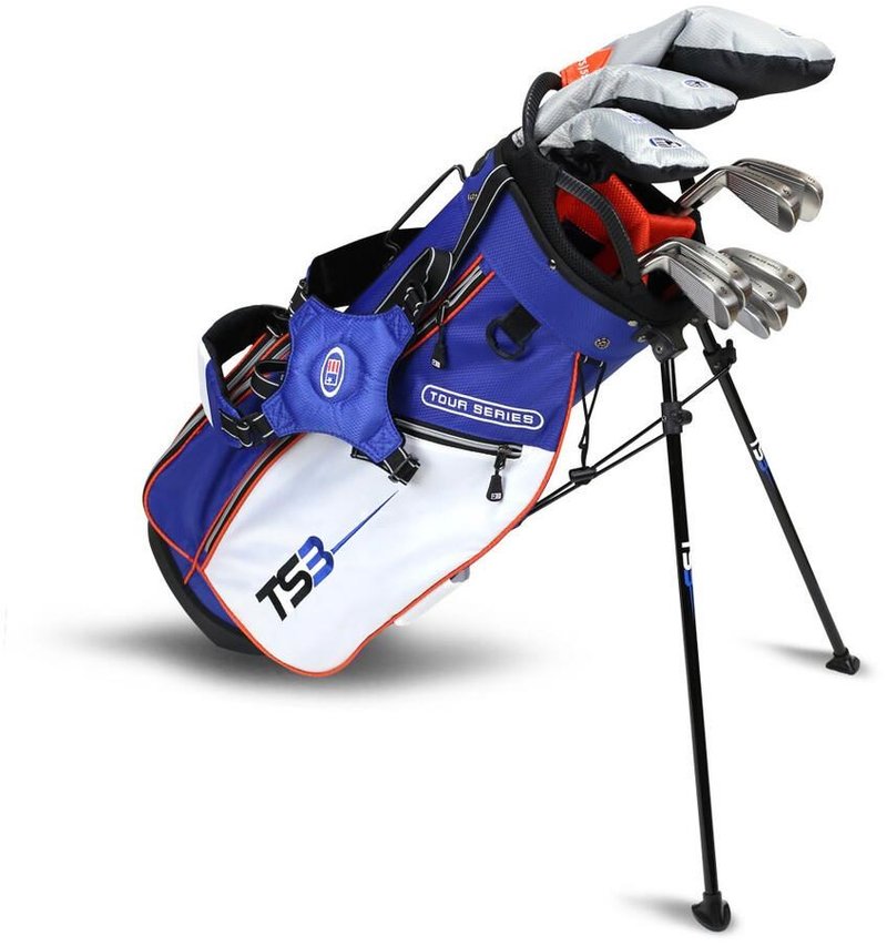 U.S. Kids Golf TS3-51 (130cm) V15 10-Club set de golf junior, grafito + bolsa de palo, royal/blanco/naranja