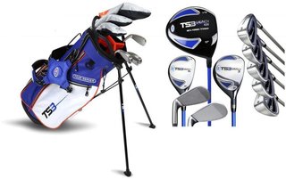 U.S. Kids Golf TS3-51 (130cm) V15 10-Club set de golf junior, grafito + bolsa de palo, royal/blanco/naranja