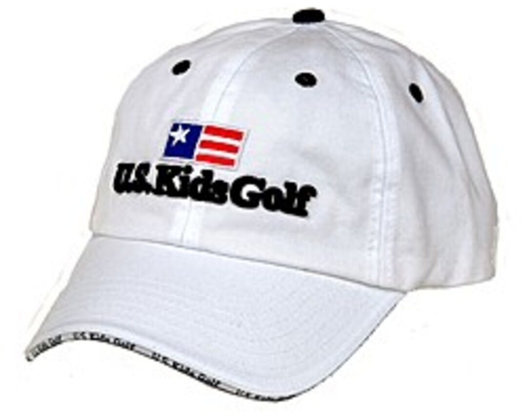 U.S. Kids Golf USKG Twill Sandwich junior gorra, blanca