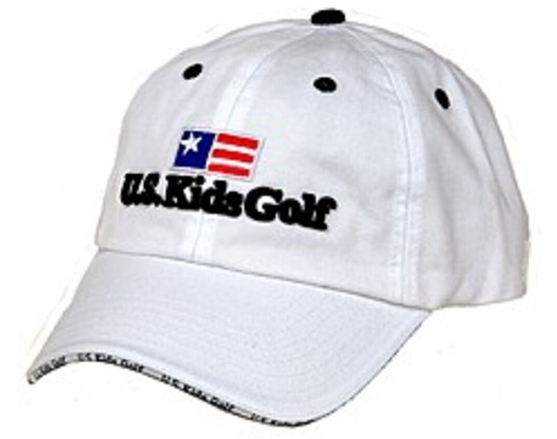 U.S. Kids Golf USKG Twill Sandwich junior gorra, blanca
