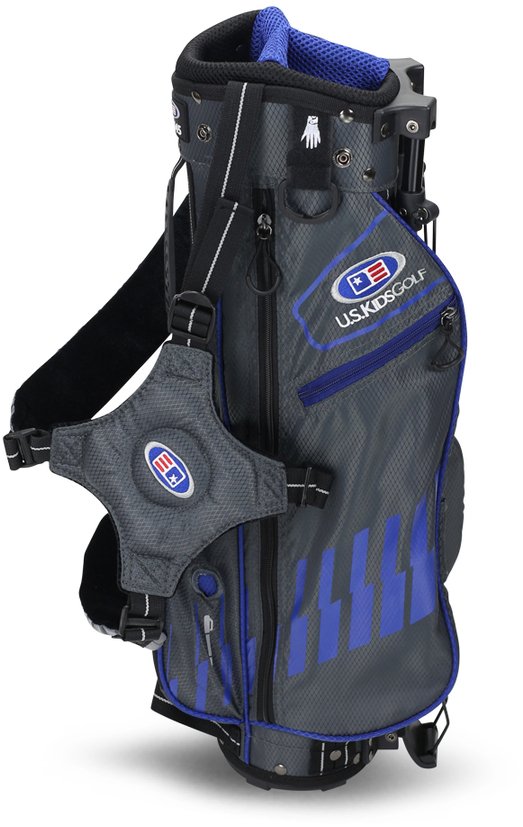 U.S. Kids Golf UL45 (114cm) WT25-s junior stand bag 2022, gris/azul, 23"