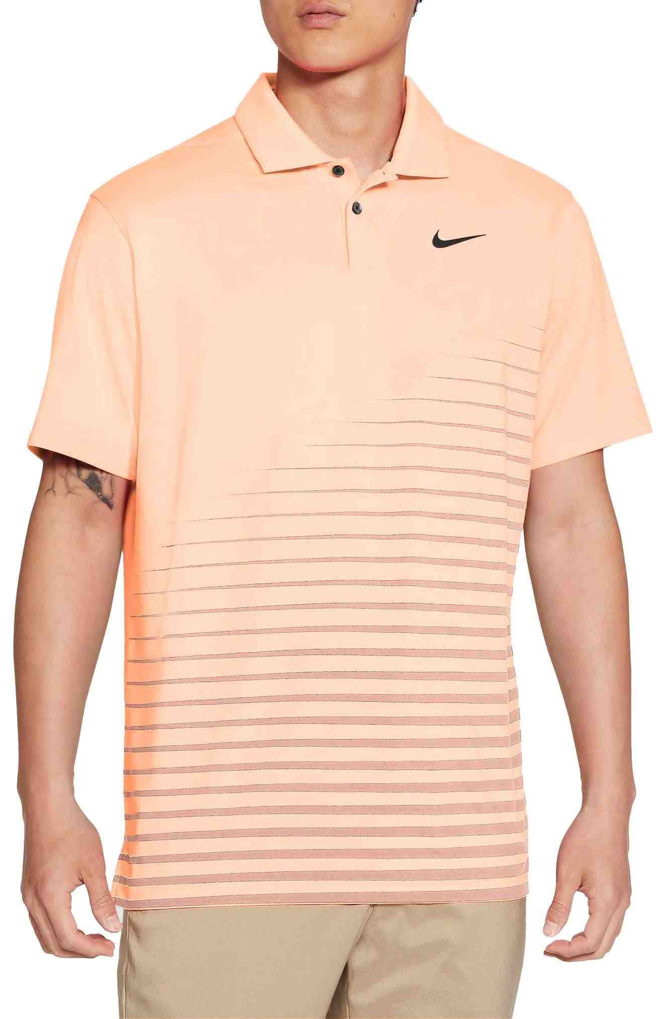Nike Dry Vapor Stripe Graphic polo de hombre, crimson tint