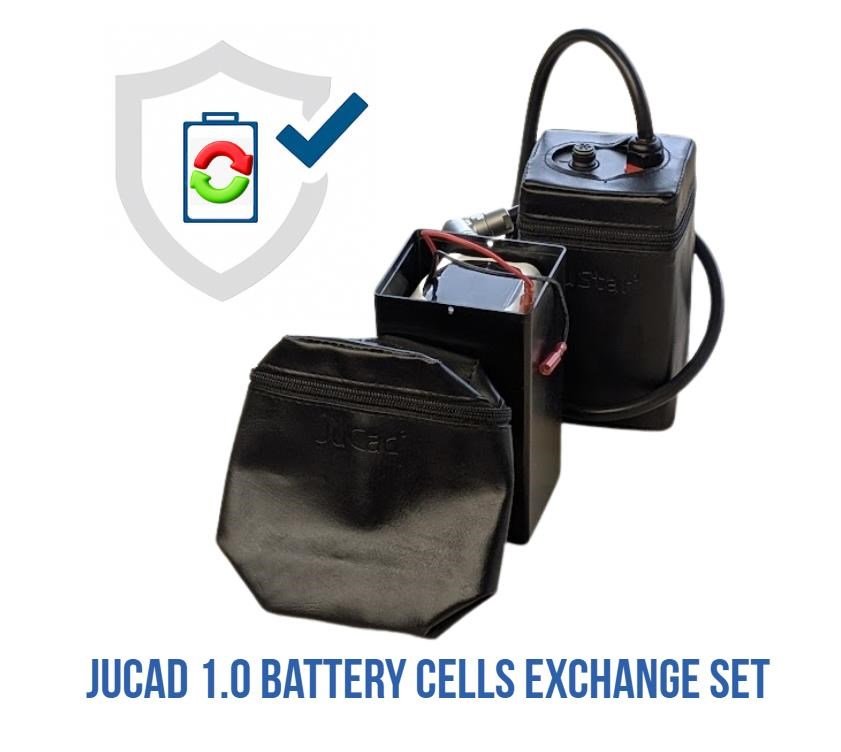 JuCad 1.0 Powerpack kit de reemplazo del sistema sin unidad de control para montaje propio incl. carcasa de celdas de batería pequeña y cubierta
