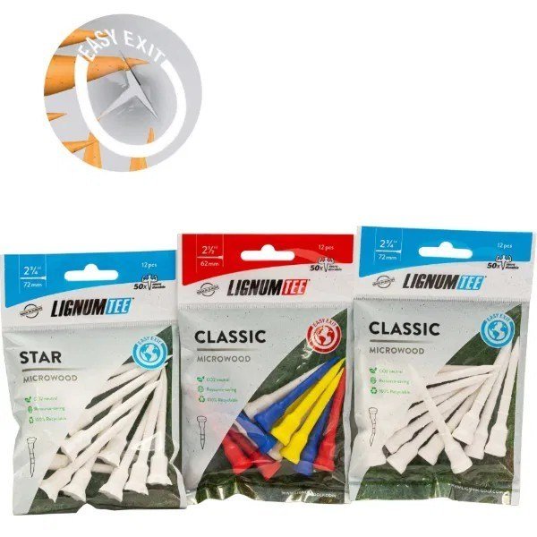 Lignum Tee 82mm (3 1/8") 12pack neon mix tees