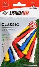 Lignum Tee 62mm (2 1/2") 12pack, mezcla de colores